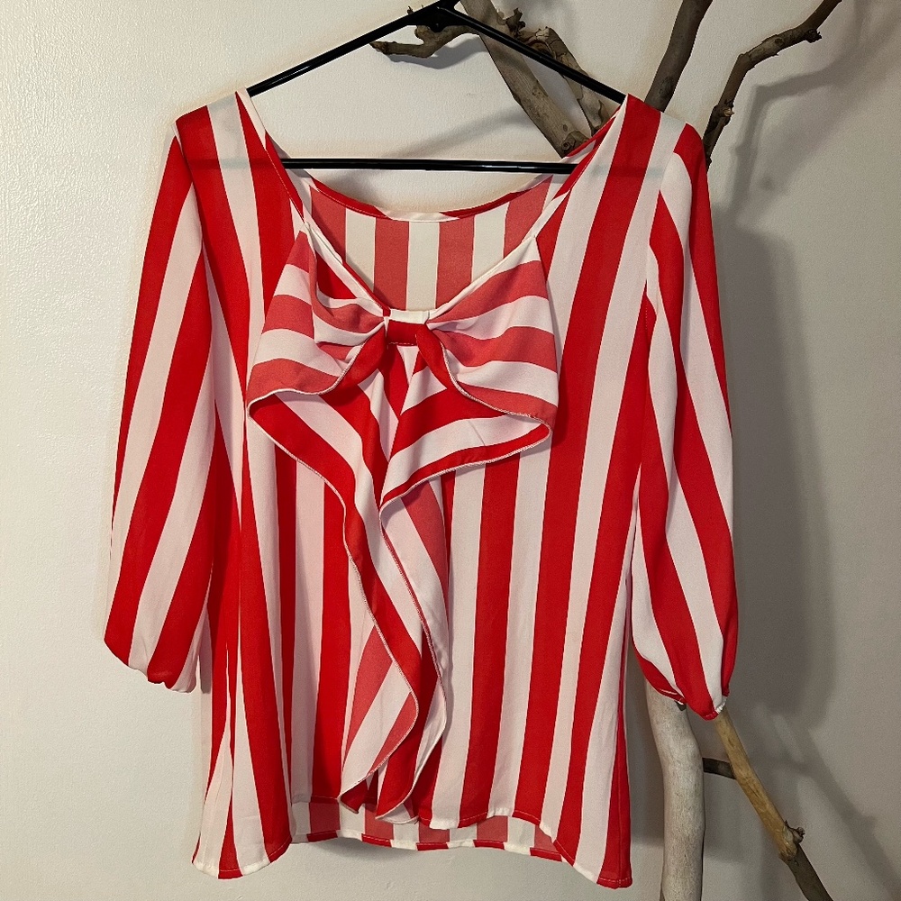 Flowy Bow Top 3/4 sleeve